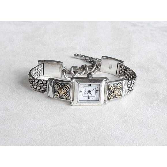 Brighton Monroe Ladies Dress Watch Small Square Face Two Tone Gold Silver Works - Picture 1 of 6